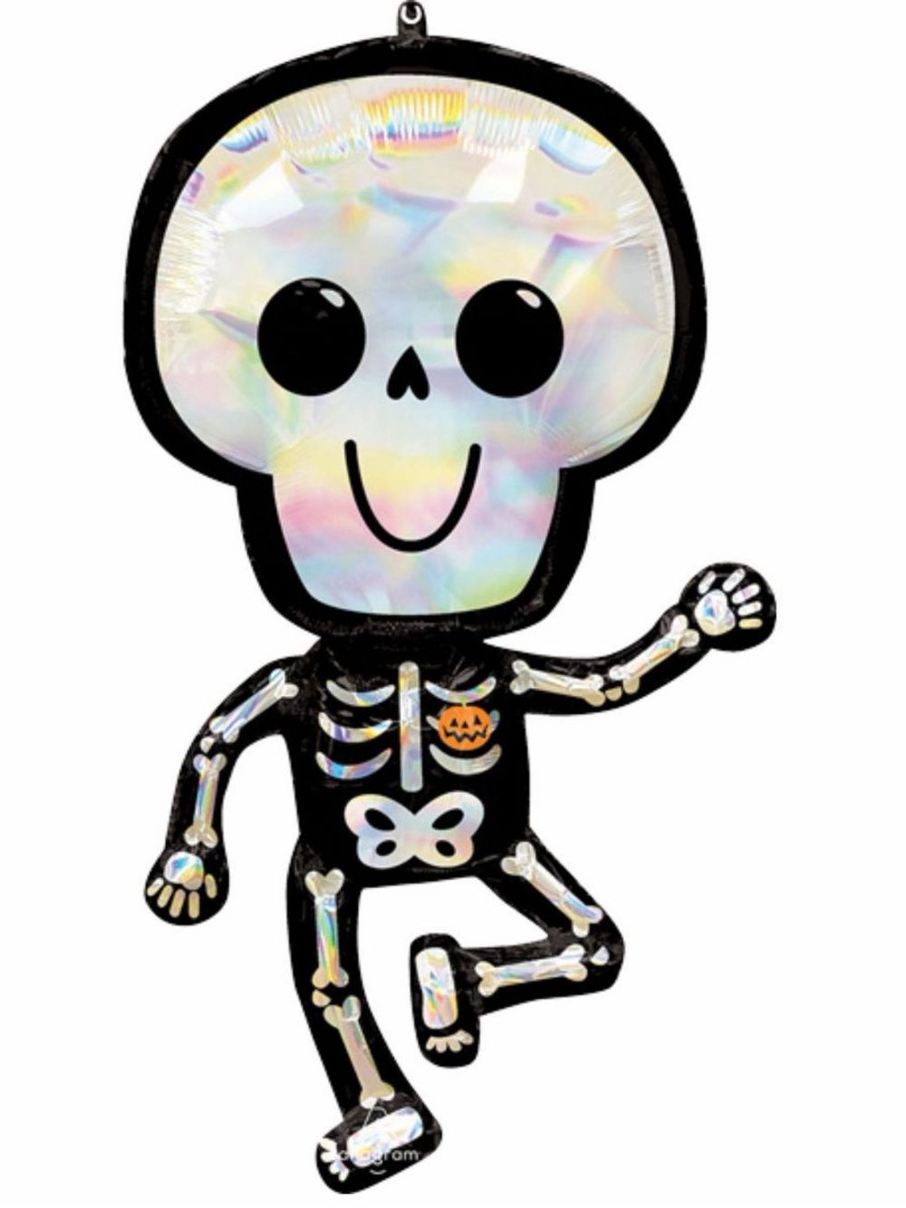 Iridescent Bare Bones Skeleton Holographic Foil Balloon